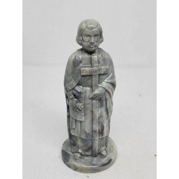 Roxy Grey Man Holding Cross Vintage Game Piece Spare Chess Piece - Picture 1 of 8